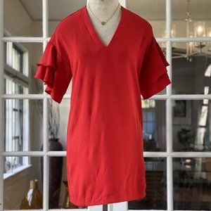 Dress, Zara, XS, dramatic sleeves,‎ Vneck